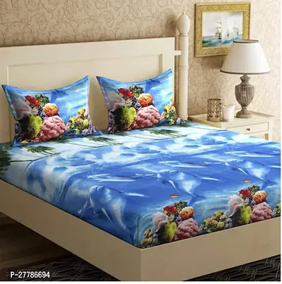 Comfortable Cotton Printed Flat Bedsheet With Pillow Covers