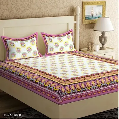 Comfortable Cotton Printed Flat Bedsheet With Pillow Covers