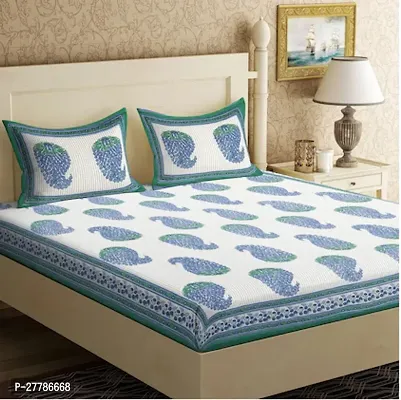 Comfortable Cotton Printed Flat Bedsheet With Pillow Covers