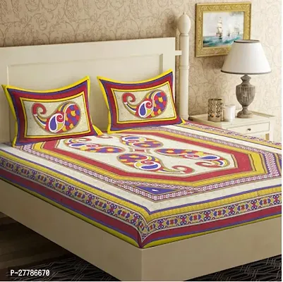 Comfortable Cotton Printed Flat Bedsheet With Pillow Covers