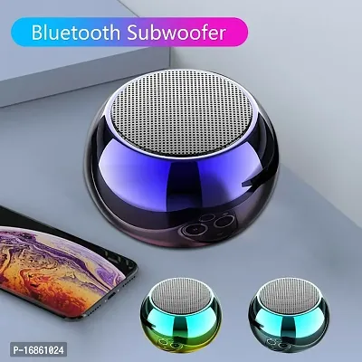 M3 Colorful Wireless Bluetooth Speakers 3D Mini Electroplating Round Steel Speaker (Random Color)-thumb0