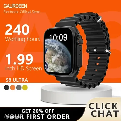 S8 Ultra Smartwatch with 2.05 HD Display, Bluetooth Calling Multiple Sports Modes, Multiple Watch Faces, Spo2 Monitoring  Heart rate monitoring, Call Notification, Bluetooth Camera