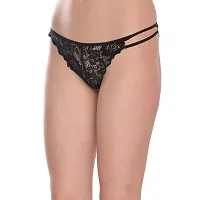 FAYRA Women's Lace Thongs (Pack of 1) (FRPN00502_BLACK_S)-thumb2