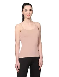 ACKEE Under Shirt Camisole Makhan Satin Premium Fabric Camisole Free Size | Under Shirt Camisole for Women | Soft Premium Camisole Women (Color May Vary Due to Lighting Conditions) (Beige)-thumb2