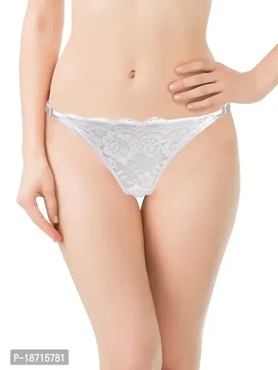 Adjustable Antibacterial Women Net G-Strings/Thong Panty for Women (Pack of 1 Free Size) White-thumb2