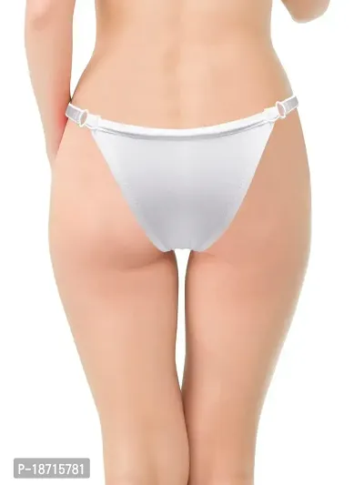 Adjustable Antibacterial Women Net G-Strings/Thong Panty for Women (Pack of 1 Free Size) White-thumb3