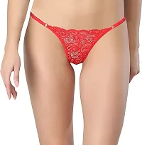 Adjustable Antibacterial Women Net G-Strings/Thong Panty for Women (Pack of 2 Free Size) red, Black-thumb2