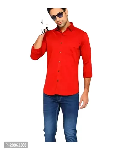 Stylish Cotton Blend Shirt For Men-thumb0