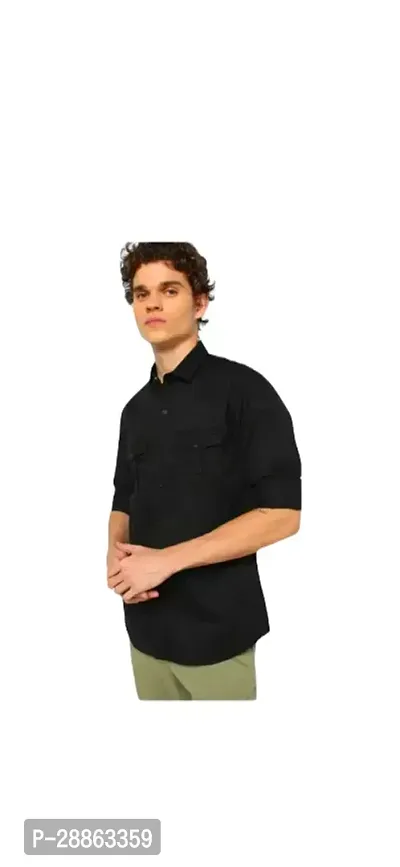 Stylish Cotton Blend Shirt For Men-thumb0