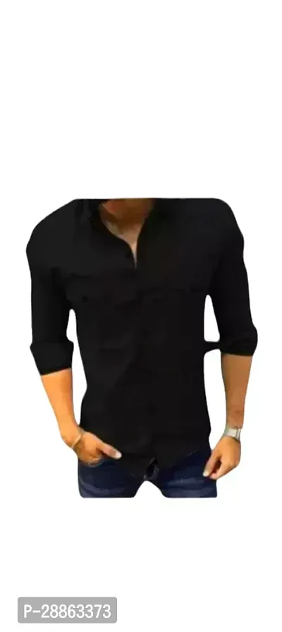 Stylish Cotton Blend Shirt For Men-thumb0