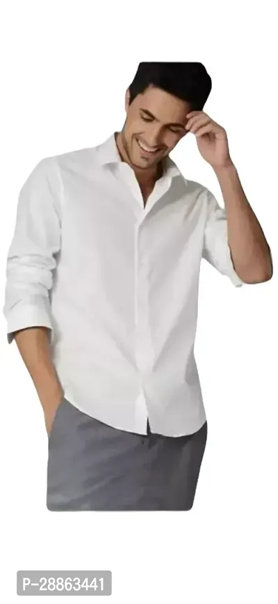 Stylish Cotton Blend Shirt For Men-thumb0