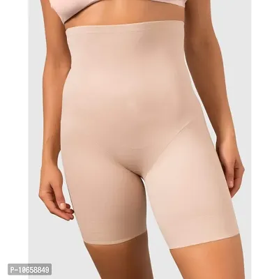 Women Cotton Lycra Tummy Control 4-in-1 Blended High Waist Tummy Thigh Shapewear-thumb2