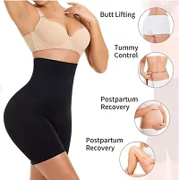 Women Cotton Lycra Tummy Control 4-in-1 Blended High Waist Tummy  Thigh Shapewear-thumb2