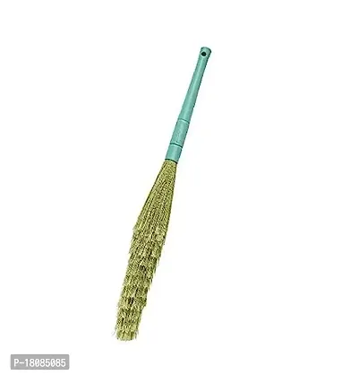Premium Quality Sphere Broom Phool Jhadu Natural Mizoram Grass With 20 Cm Heavy Duty Plastic Handle For Home  Office Easy Floor Cleaning-thumb0