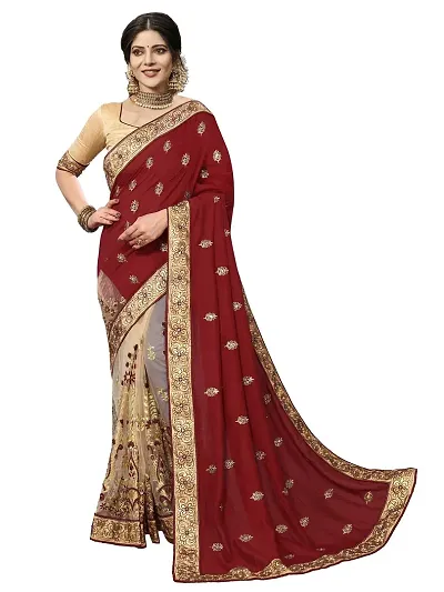 Stylish Georgette Saree With Blouse Piece For Women