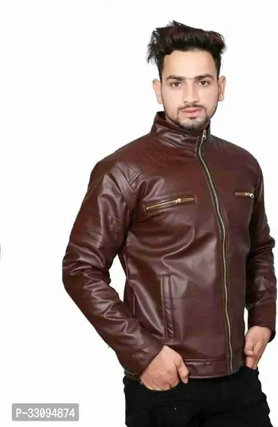 Stylish Synthetic Leather Jacket for Men