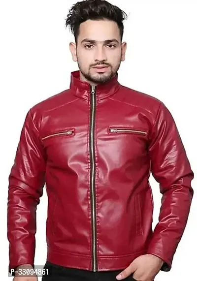 Stylish Synthetic Leather Jacket for Men-thumb0