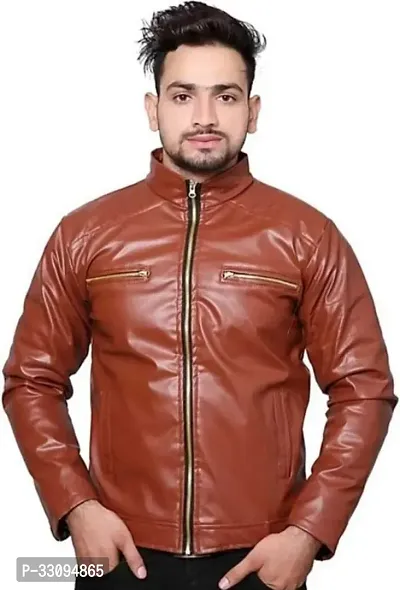 Stylish Synthetic Leather Jacket for Men