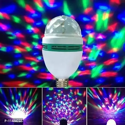 Unique Portible LED Decorative Disco lamp 360 Degree LED Crystal Rotating Bulb Magic Disco LED Light,LED Rotating Bulb Light Lamp for Party/Home/Diwali/Festival Decoration (3 Watts, 3)