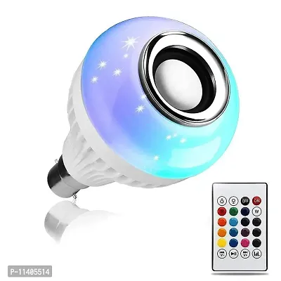 Base Smart Colour Changing Bluetooth Speaker LED Music Light Bulb Lamp with Remote Control Compatible for All Device ( Multicolour)