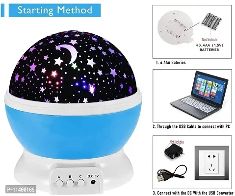MaalGoody Star Master Dream Rotating Projection Lamp, Star Master Projector Lamp with USB Wire Turn Any Room Into A Starry Sky Colorful LED Night Lamp, Night Bulb, Night Light (Multi Color)-thumb3
