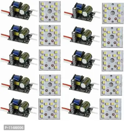 ORAANG PACK OF 10 Raw Material for led bulb comes with McPcB AND 9W, WHITE LED HPF DRIVER .s . ()