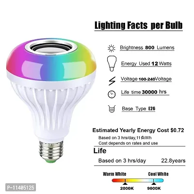 LED Wireless Light Bulb Speaker, RGB Music Bulb, Base Color Changing with Remote Control for Party, Home, Halloween Christmas Decorations-Pack of 1-thumb5