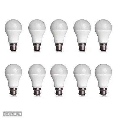 9 Watts b22d LED White Bulb, Pack of 10, Milky White Bulb, Combo Offer