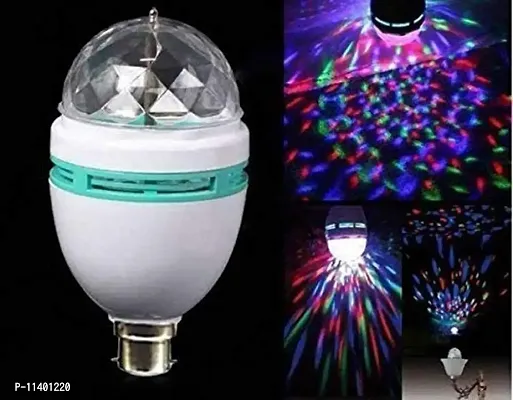 Roshani Coral Colourfull Magic Crystal Gola LED Bulb Lamp 3-Watts 360 Degree Rotating Magic Disco Light, Diwali, Christmas Decoration Light for Birthday Indoor & Outdoor Parties Function