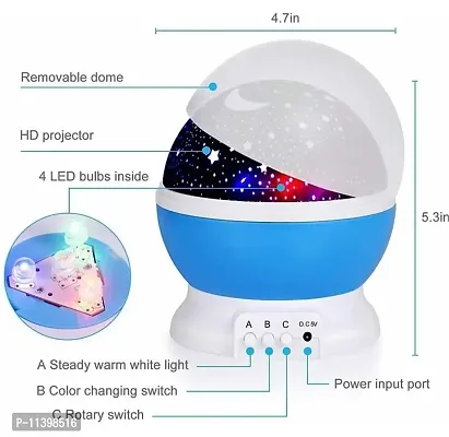 CHOOSY Plastic Glass Rotating 4 Mode Sky Star Master Mini Projector Lamp for Kid's Room/Home Decoration (Assorted Colour)-thumb3