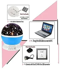 Master Star Rotating 360 Degree Plastic Galaxy Colorful Moon Romantic Cosmos LED Sky Night Light Lamp Projector USB Cable, Dream Color Changing Projection Lamp for Kids Room/Bedroom/Decoration Bulb-thumb2