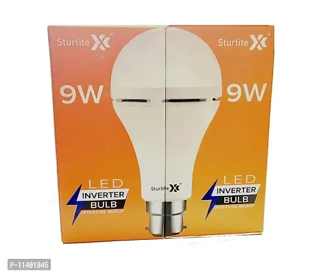 Sturlite Inverter Bulb 9 Watt Rechargeable Emergency LED Bulb, White -Pack of 2-thumb0