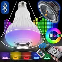 LED Light Bulb with Integrated Bluetooth Speaker & Remote Control | Box Packing| Controlled by smartphone,tablet 12w |Multicolor|Durable|Color changing|For parties-thumb1