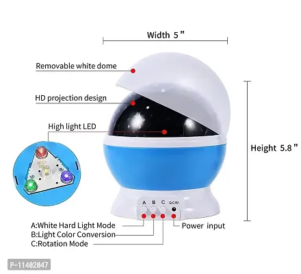 Hotnix Night Light Lamp Projector, Star Light Rotating Projector, Star Projector Lamp with Colors and 360 Degree Moon Star Projection with USB Cable, Lamp for Kids Room-thumb4