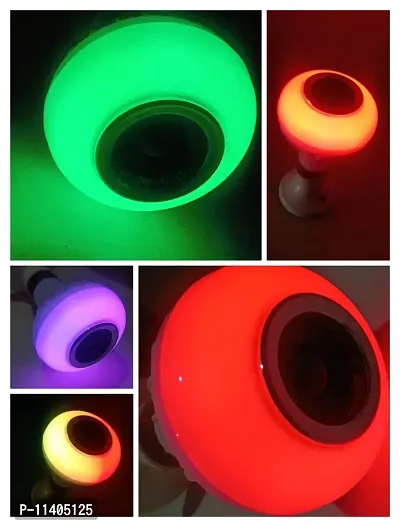 LED Wireless Light Bulb Speaker, RGB Music Bulb, Base Color Changing with Remote Control for Party, Home, Halloween Christmas Decorations-Pack of 1-thumb2