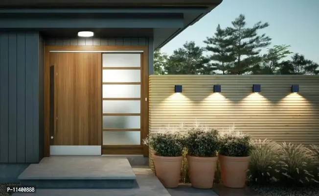 3Watts LED Square Waterproof Outdoor/Indoor One Way Wall Light - Warm White,Aluminium-thumb0