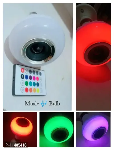 Music Bulb12-Watts Led Multicolor Light Bulb With Bluetooth Speaker And Remote Control(Pack Of 1)-thumb0