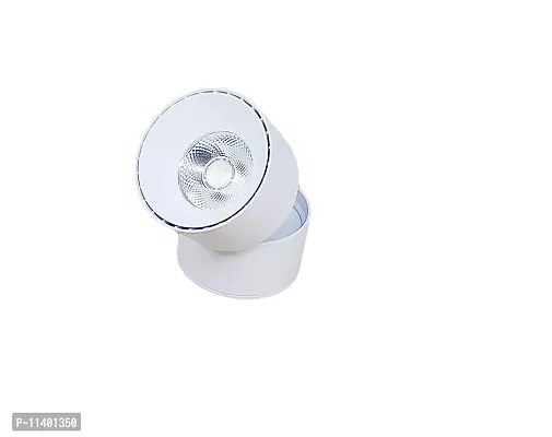 LUMENSY COB-10C-SA-4KW 10W Round LED 360? Adjustable Ceiling Down Surface Mounted Spotlight Wall Light (Cool White, White)