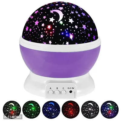 Hotnix Night Light Lamp Projector, Star Light Rotating Projector, Star Projector Lamp with Colors and 360 Degree Moon Star Projection with USB Cable, Lamp for Kids Room-thumb2