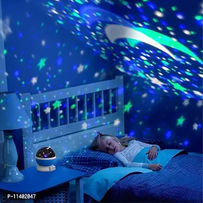 Hotnix Night Light Lamp Projector, Star Light Rotating Projector, Star Projector Lamp with Colors and 360 Degree Moon Star Projection with USB Cable, Lamp for Kids Room-thumb3