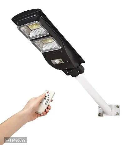 PBP - 10W Solar Motion Sensor Street Light Outdoor with Remote Control, All in One Water-Proof - Black-thumb3