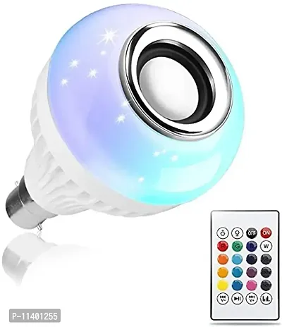 E27 LED Music Light Bulb with Bluetooth RGB Changing Color Lamp Built-in Audio Speaker with Remote Control for Home, Bedroom, Living Room, (Multi-Colored)