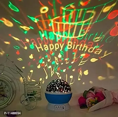 NOVA Happy Birthday Star Master Dream Rotating Projection LED Night lamp for Decoration Multicolor,-thumb0