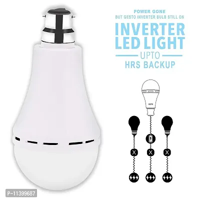 BSA 9watts Inverter Rechargeable Inverter LED Bulb with 4 Hours Backup - White Pack of (2)-thumb5