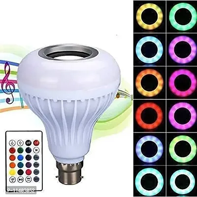 S V 12W B22 Base Led Multicolor RGB Music Bulb,Wireless Bluetooth Bulb With Speaker And Remote Control For Party,Home,Disco Light,Halloween,Home Decoration,Christmas Decoration-Pack of 1