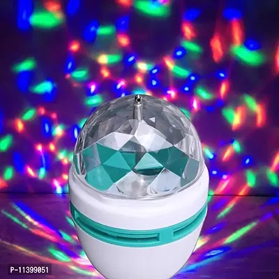 Future Digital Hub Unique Portible LED Decorative Disco lamp 360 Degree LED Crystal Rotating Bulb Magic Disco LED Light, Multi-colored (A121,b22d)
