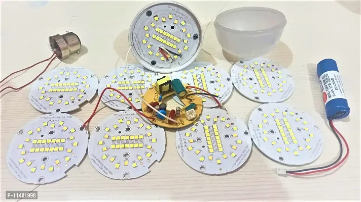 12 WATT ACDC LED BULB RAW MATERIAL OF (PCB PLATE  DRIVER) QUALITY PRODUCT (1 PCB PLATE  1 DRIVER 1 BATTERY 2400MAH  COMPLETE BODY SET) (SET OF 2 BULBS RAW MATERIAL)