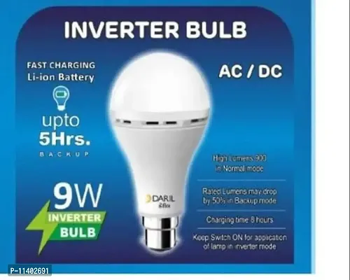 Generic Pack Of 2 Ac Dc Led Emergency Rechargeable Bulb 12 To 15 Watt Bulb Emergency Light (Milky White 2,B22D,A21)-thumb2