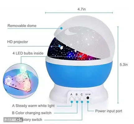 Master Star Rotating 360 Degree Plastic Galaxy Colorful Moon Romantic Cosmos LED Sky Night Light Lamp Projector USB Cable, Dream Color Changing Projection Lamp for Kids Room/Bedroom/Decoration Bulb-thumb2