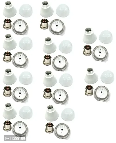 Led Bulb Body housing B22 cap Best for led bulbs and project works LightingKart (Pack of 10) (57mm(Plastic Housing))